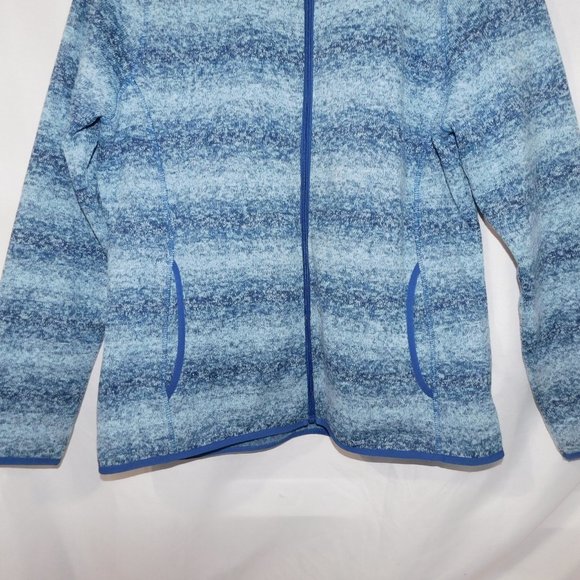 Eddie Bauer Womens XL Blue Striped Full Zip Fleece - Picture 4 of 8